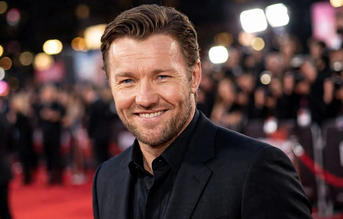 Joel Edgerton smiling on the red carpet at a movie premiere.