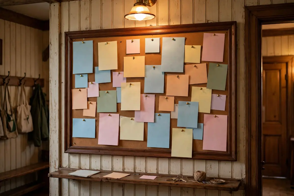 A community noticeboard listing three neighbourhood priorities agreed by local residents.