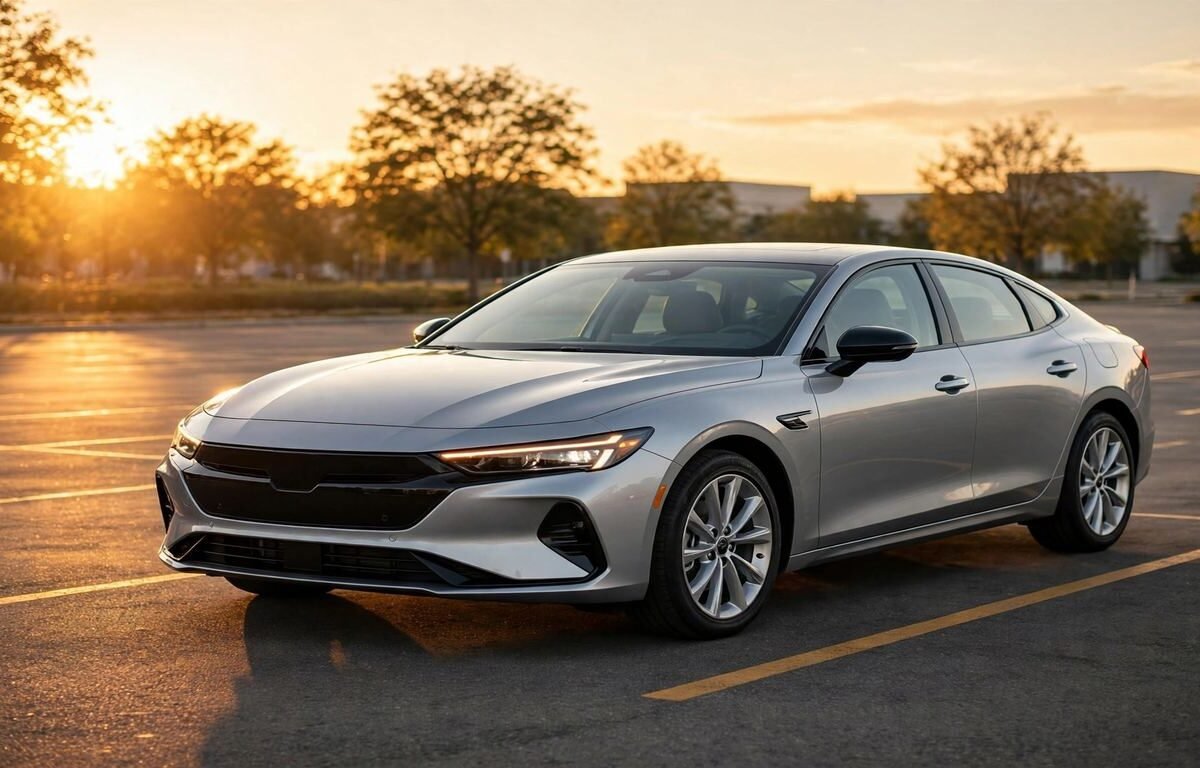 A modern sedan photographed from the front, the subject of a VIN number lookup guide.