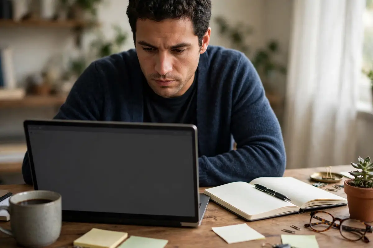 A reader checking the date, author, and sources of an online guide before trusting its advice.